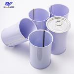 Round Shape Drink Cans Metal 200 300 450 Gram Easy Open Tin Can For Fruit