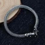 Retro Women Men 5mm Sterling Silver Wheat Chain Link Bracelet (B20180404081)