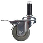 Stem Swivel M12 130KG PVC Caster Wheels With Brake Double Bearing