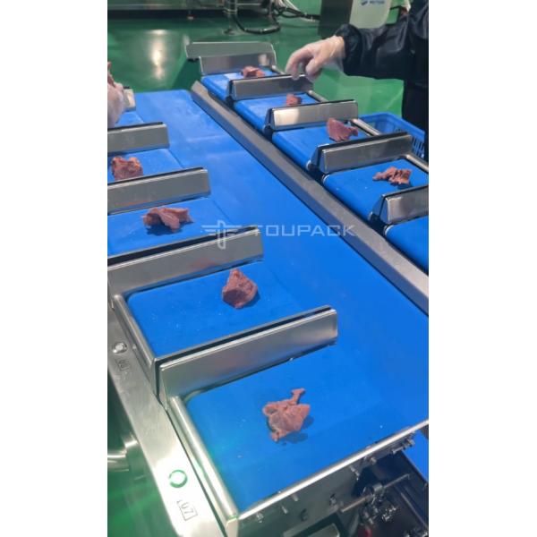 Rotary Vacuum Bag Packaging Machine Beef Cubes Weighing And Packaging System Multihead Weigher