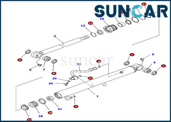Komatsu Arm Seal Repair Kits 707-98-15770 7079815770 PC45MR-3 Excavator Cylinder