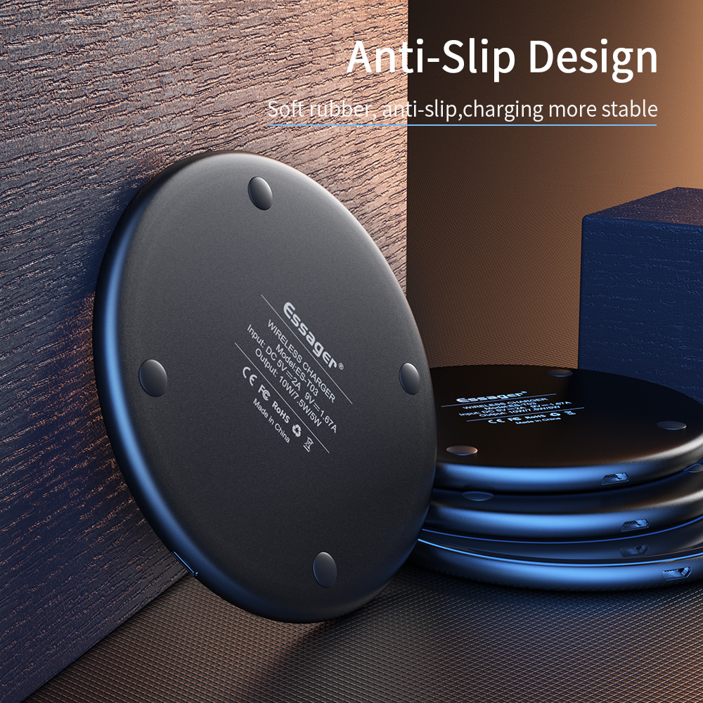 Essager 2022 Mirror Desktop Wireless Mobile Phone Charger Fast Qi Wireless Charger 10W