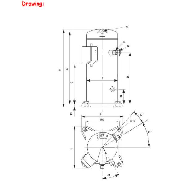 Black 3HP Copeland Copelametic Compressor / Scroll Compressors For Refrigeration ZR34K3-PFJ-522