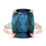 Soiree London Blue Topaz And CZ Cocktail Engagement Ring Jewelry Certificated