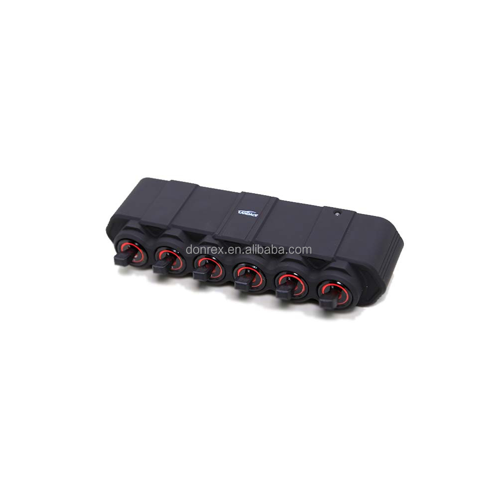 ISO9001 2015 Certified 6 Gang Aluminum Rocker Switch Panel for Auto Parts Wireless Control