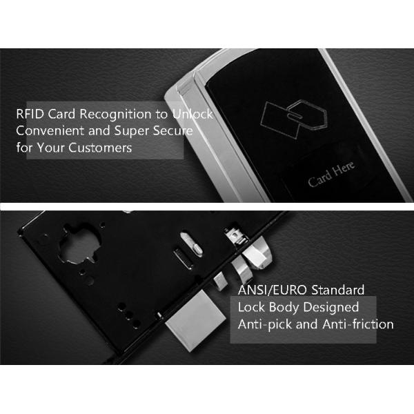 Golden Hotel Electronic Door Locks , RFID Card Key Card Door Lock For Hotels
