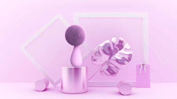 Custom 2 In 1 Silicone Cleansing Brush Chargable Silicone Sonic Face Brush