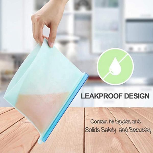 Eco Friendly Waterpoof Leakproof Snack Reusable Silicone Food Storage Bag