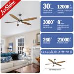 Silent AC Motor LED Ceiling Fan 52 Inches White Remote Control 3000K/4500K/6000K