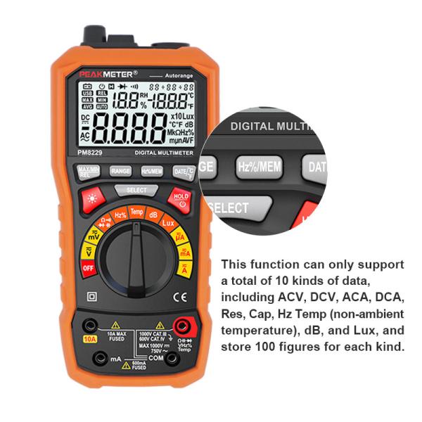 Multifunctional Auto Range Digital Multimeter Sound Level Relative Value
