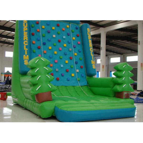 Green Tree Rock Climbing Wall Inflatable , Sports Games Bounce House With Climbing Wall