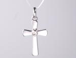 New Cross Collectioon 925 Sterling Silver Religious Pendant With Shimmering