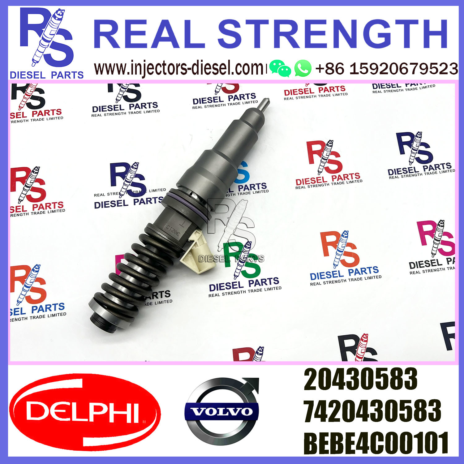DELPHI 2pin injector 20430583 7420430583 BEBE4C00101 Diesel pump Injector V-O-L-V BEBE4C00101 E1 for D12 EURO 3