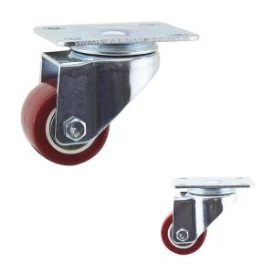 Wholesale Oem 1.5 Inch Top Plate Swivel Red Pu Light Duty Casters from china suppliers