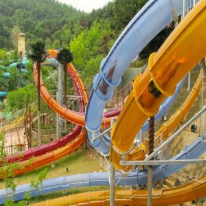 Wholesale Teenager Fiberglass 14M 7.5KW Water Park Slide Barrel Sled Shape from china suppliers