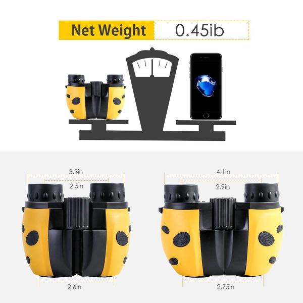 8x21 Compact Kids Binoculars High Resolution Real Optical Shockproof