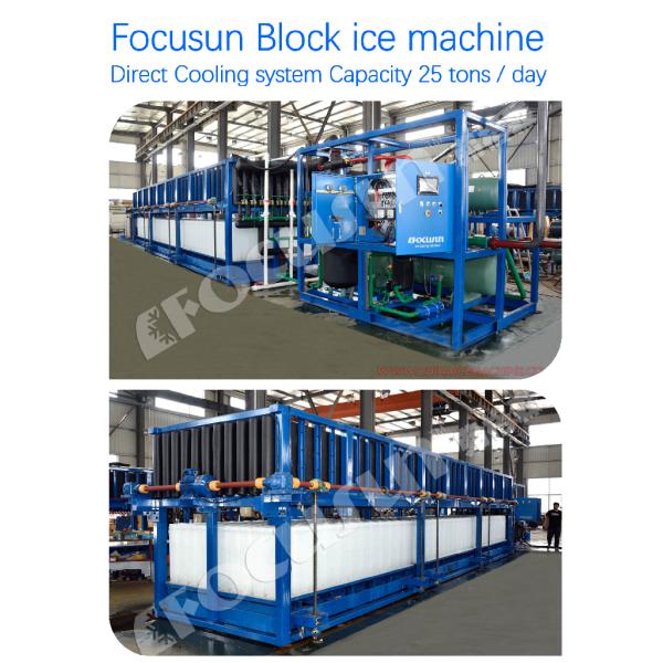 25 Tons Industrial Block Ice Making Equipment with R507 Refrigerant and Danfoss Valve