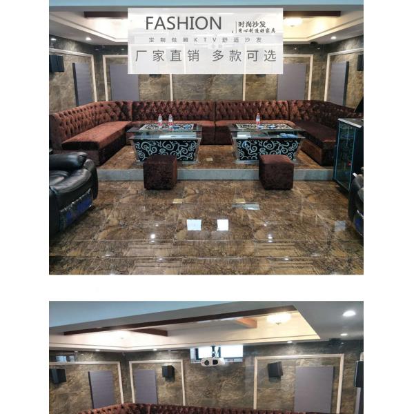 3 Piece Faux Leather U Shaped Sectional Couch With Chaise Blue Round Corner