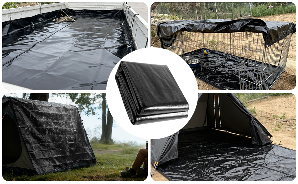 Manufacturer PE Tarpaulin Cover Waterproof Outdoor Plastic Fish Pond Fabric Hay Cover Plain PE Tarpaulin For Car Use Heavy Duty Tarp 8x10FT,5 Mil
