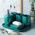 Custom Luxury Ceramics Bathroom Accessories , Marble Bathroom Sets For Home