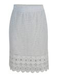 White Color Straight Womens Fashion Skirts Lace Design With Lined Size S - XXL