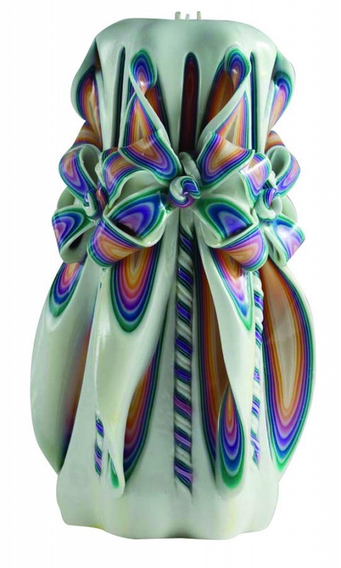100% paraffin wax unscented & handmade 8"craved havdalah candle packed into gift box