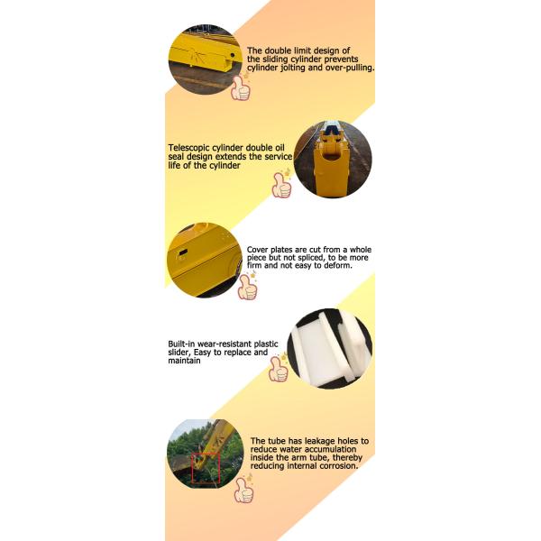 Custom Telescopic Excavator Arm 8M-12M Digging Depth OEM