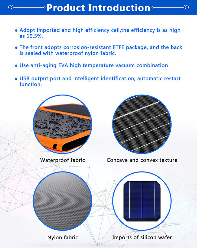Easy Carry Solar Charger Bag 4 Fold Red Mobile Photovoltaic Charging Device