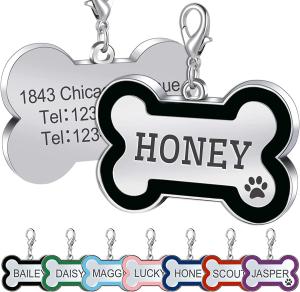 Wholesale SGS ISO9001 Unique Custom Dog Id Tags Name Tag Engraving Metal Silver Plated from china suppliers