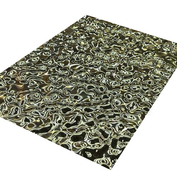 Middle Size Embossed Stainless Steel Sheet Water Ripple 8K Titanium Gold