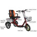 48 Volt Black Adult Electric Tricycle For Handicapped Rear Double Disc Brake