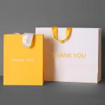 Silk Rope Handle Peacock Blue Foldable Paper Bag For Clothing Store