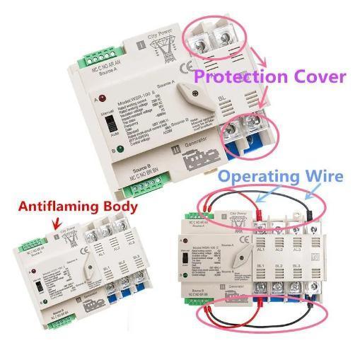 DIN Rail W2r Auto Changeover Switch For Solar Power PV System Customizable