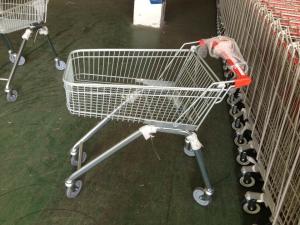 Wholesale Customized Curved Handle Supermarket Shopping Trolley 100L Basket Volume from china suppliers