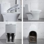 Round One Piece Skirted Toilet Comfort Height Elongated 28”