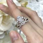 18k Crown Style Lab Grown Diamond Ring Beautiful Women Princess Design White Lab