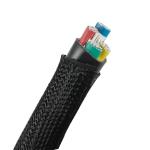 Black Self Closing Wrap PET Braided Sleeve Split Wrap Braided Wire Cable Sleeve