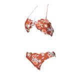 Tiered Layer Tie a Knot Front Top With Low waist Bikini swimsuit high cut