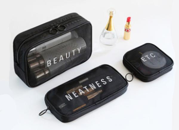New 2019 small lipstick portable storage bag web hot three-piece carry-on makeup