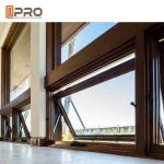 Durable Top Hung Aluminium Windows With Double Tempered Glass Powder Coating