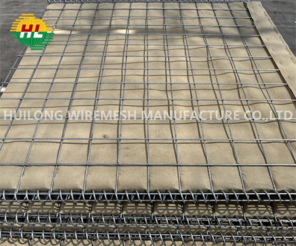 Geotextile Lined Hdpe Hesco Defensive Barriers Galvanized Earth Filled Military