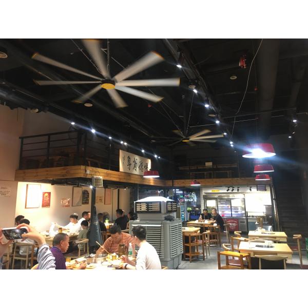 2.4m 8FT Brushless HVLS Ceiling Fan For Warehouse And Commercial Places Maintenance Free