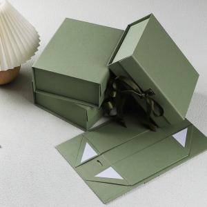 Recyclable Folding Carton Packaging Boxes With Magnetic Closure And Ribbon