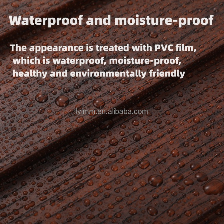 Mordern Waterproof WPC Laminated Fluted Flat Wall Solid Panel for Indoor Decoration