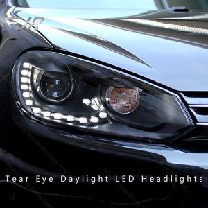 Wholesale Headlight Assembly For Volkswagen VW Golf 6 Modification 6 Gti R20 Tear Eye DRL LED Front Headlight from china suppliers