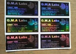 Wholesale Black GMA Labs Medicine Bottle Label DECA/ TEST E 300 Laser Vial Stickers from china suppliers