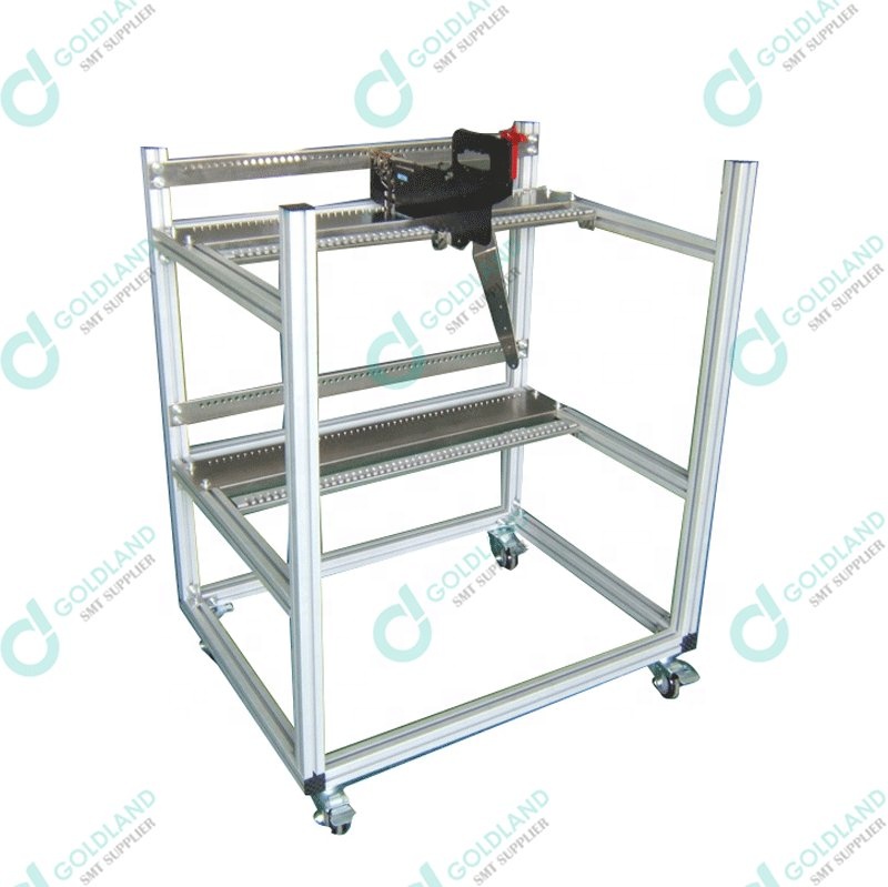 Four Wheel Two Layer Stainless Steel Mirae SMT Feeder Carts