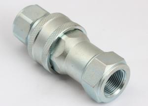 Wholesale ISO A Hydraulic Quick Connect Couplings , Chrome Three Flat Face Hydraulic Coupler from china suppliers
