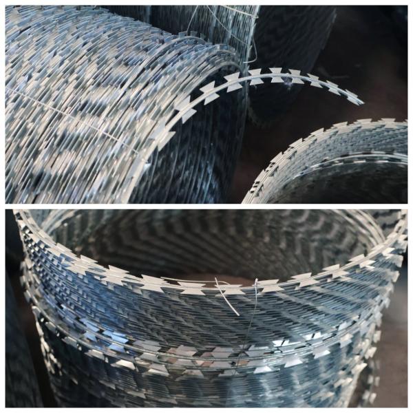 BTO-30 Cross Razor Concertina Fencing Wire Security Coil Razor Wire Prison For Anti Climb
