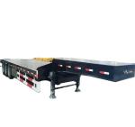 3 axles 60tons low flat bed/low boy semi truck trailer heavy loading excavator